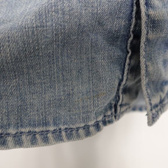 Givenchy Blue Denim Washed Star Chambray Pearl Snap Button Down Shirt 36 US 4 - Picture 15 of 16